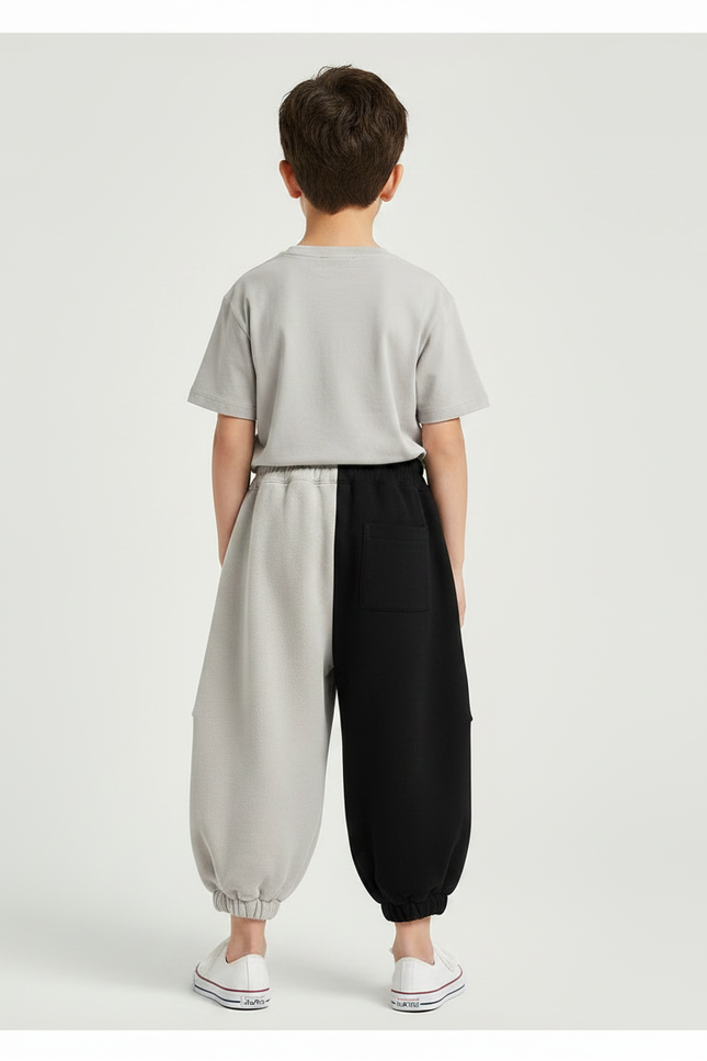 Pantalon Parachute Bicolore Ample Molletonné Enfant Coton - Multicolore - vue 2