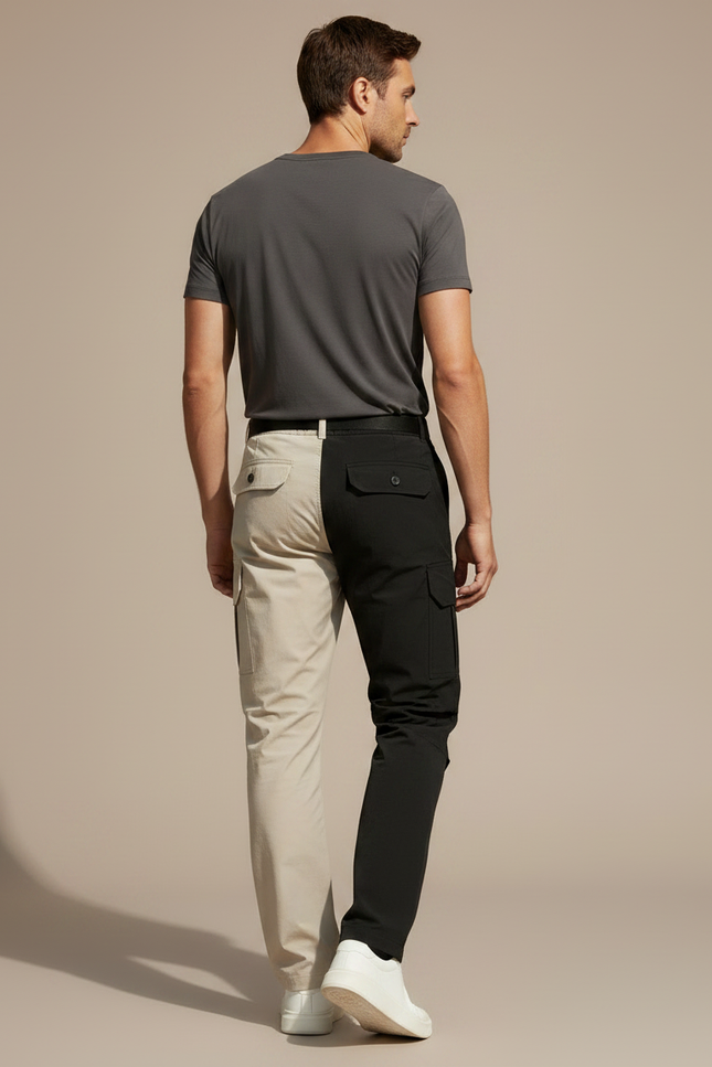 Pantalon Parachute Bicolore Cargo Léger Homme - Multicolore Polyester - vue 2