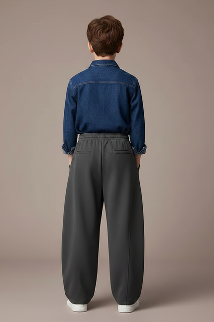 Pantalon Parachute Garçon Gris Baggy - Polyester - vue 2