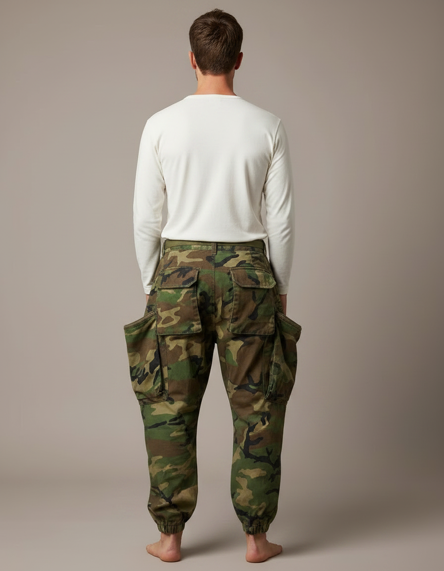 Pantalon Parachute Camouflage Ample Cargo Homme Streetwear - Imprimé Toile - vue 2