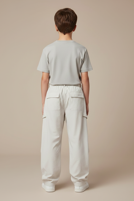 Pantalon Parachute Beige Ample Garçon Décontracté Léger - Polyester - vue 2