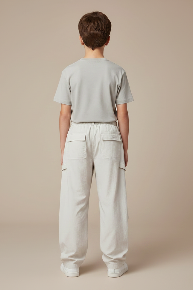 Pantalon Parachute Beige Ample Garçon Décontracté Léger - Polyester - vue 2