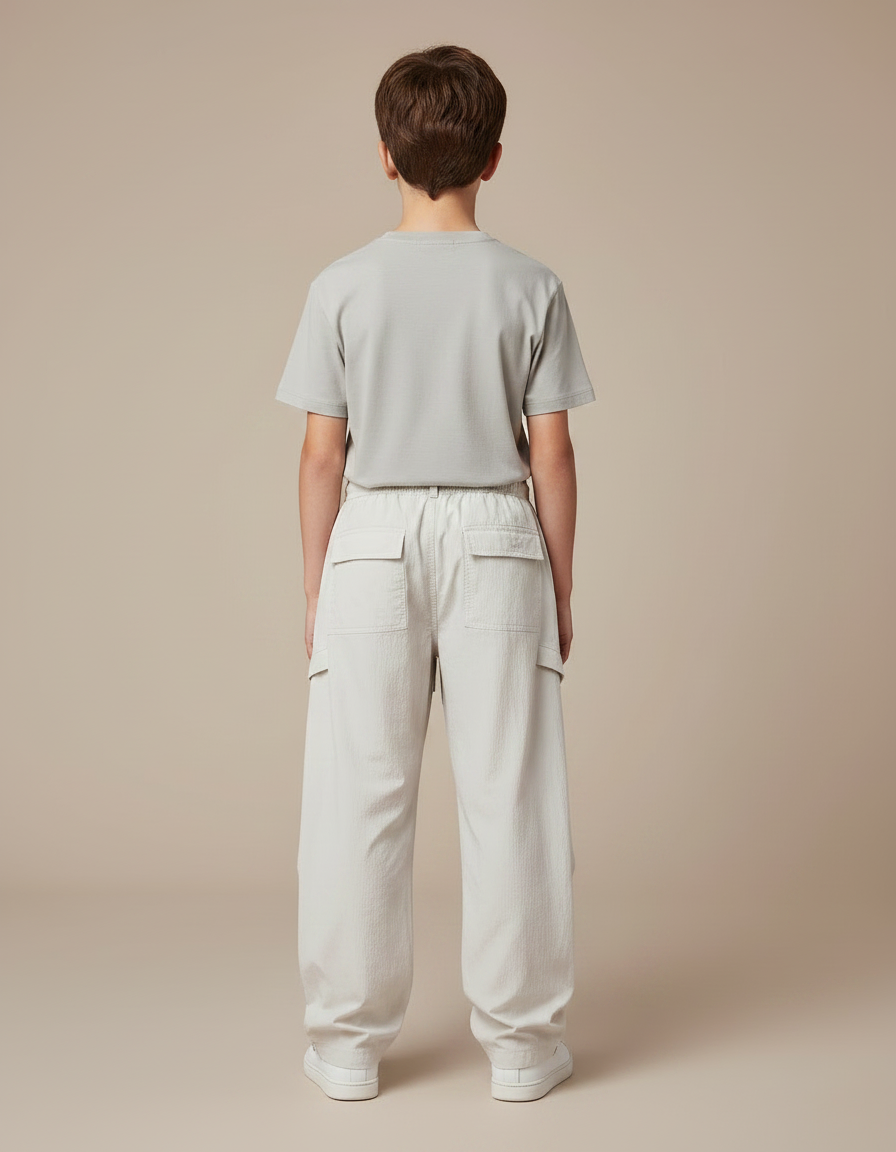 Pantalon Parachute Beige Ample Garçon Décontracté Léger - Polyester - vue 2