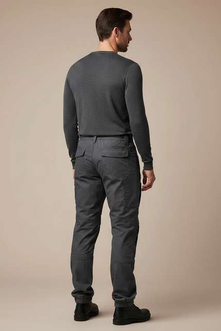 Pantalon Parachute Tactique Gris Cargo Multi-Poches Homme - Polyester - vue 2