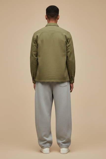 Pantalon Parachute Gris Cordon Large Décontracté Homme - Molleton - vue 2