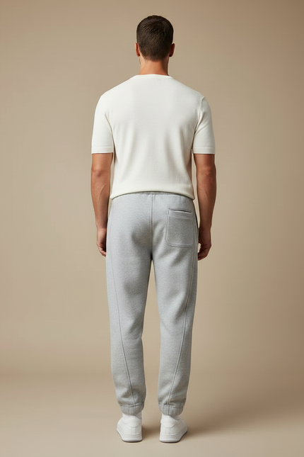 Pantalon Parachute Gris Molleton Ample Décontracté Homme - vue 2