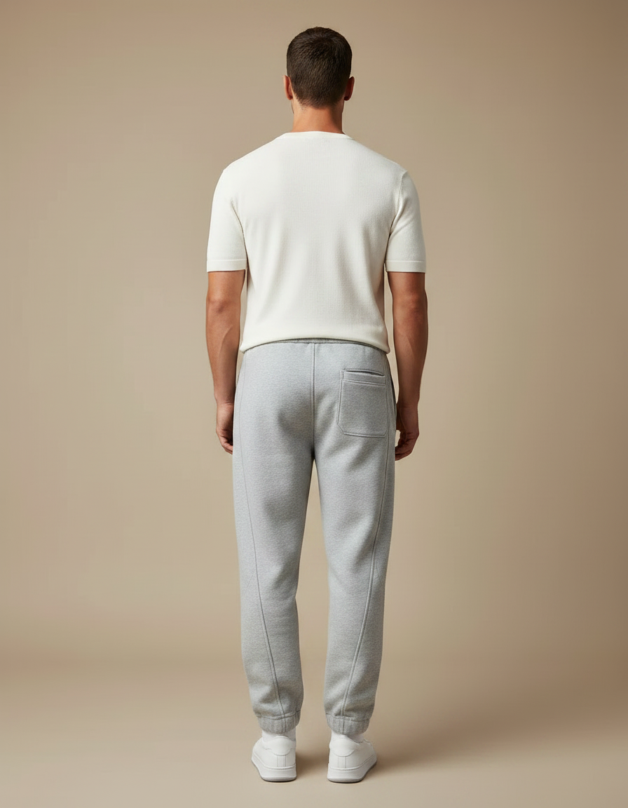 Pantalon Parachute Gris Molleton Ample Décontracté Homme - vue 2