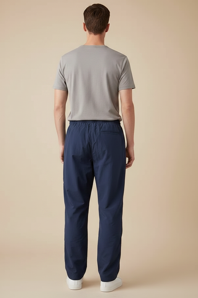 Pantalon Parachute Bleu Marine Droit Homme Sport - Polyester - vue 2