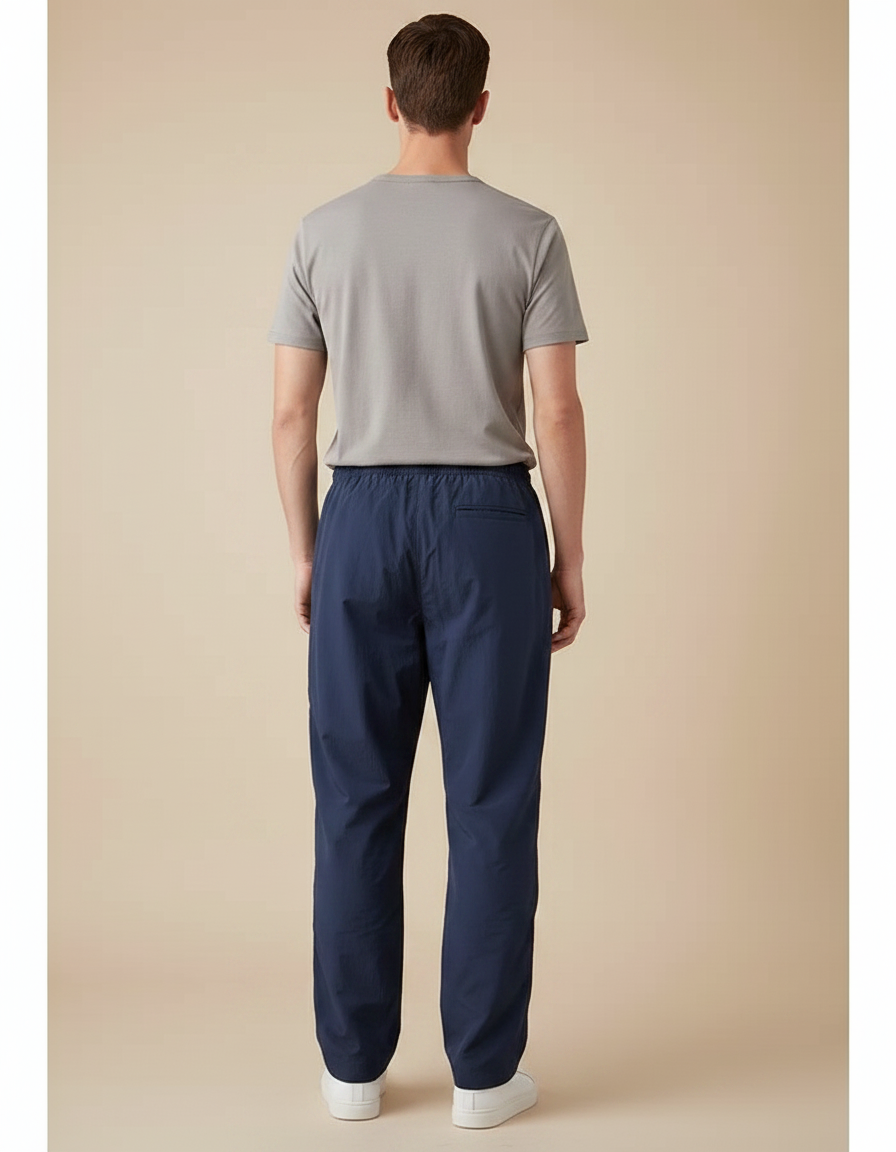 Pantalon Parachute Bleu Marine Droit Homme Sport - Polyester - vue 2