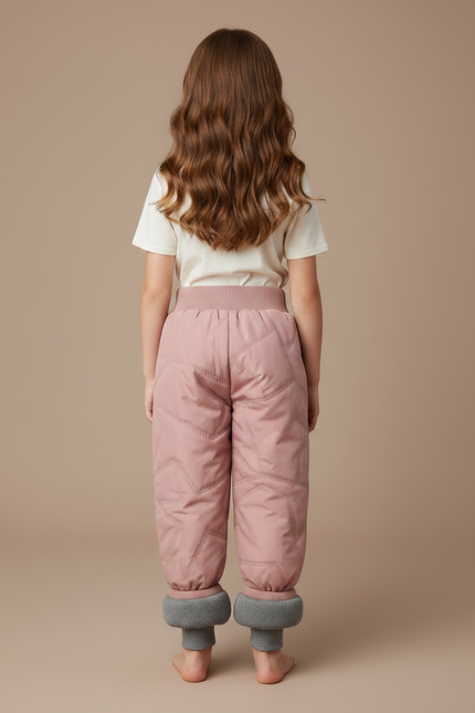 Pantalon Parachute Rose Matelassé Étoiles Enfant Doublé - Polyester - vue 2