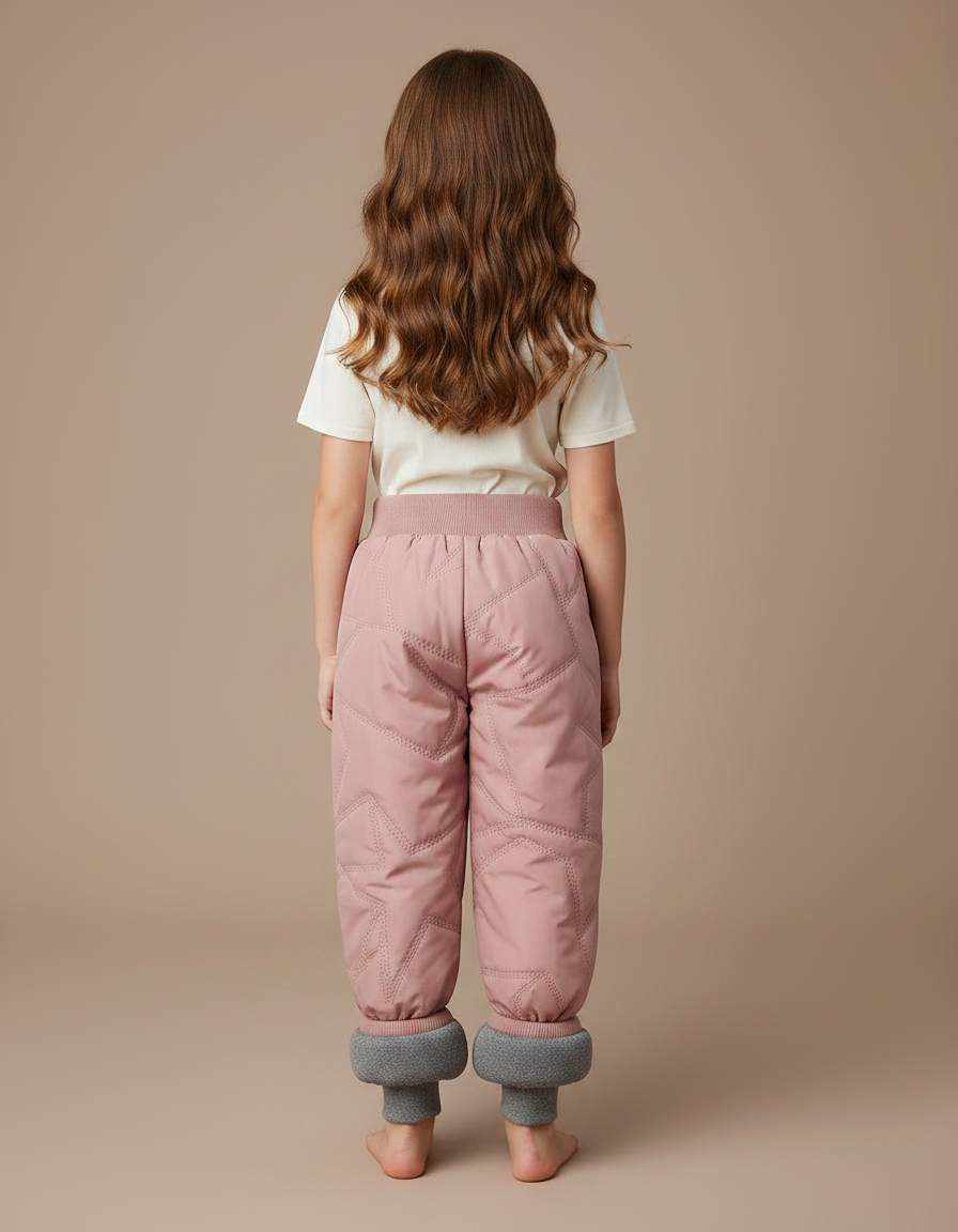 Pantalon Parachute Rose Matelassé Étoiles Enfant Doublé - Polyester - vue 2