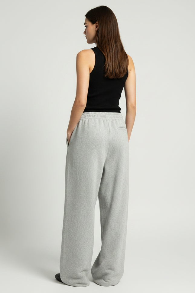 Pantalon Parachute Gris Ample Drapeau Américain Molleton - vue 2
