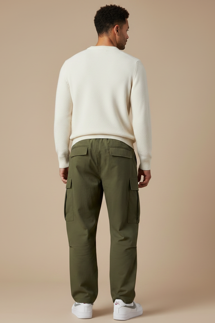 Pantalon Parachute Kaki Homme - Polyester - vue 2