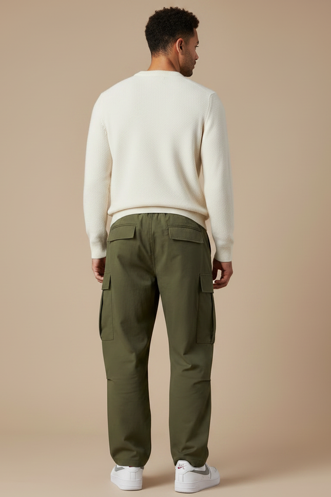 Pantalon Parachute Kaki Homme - Polyester - vue 2