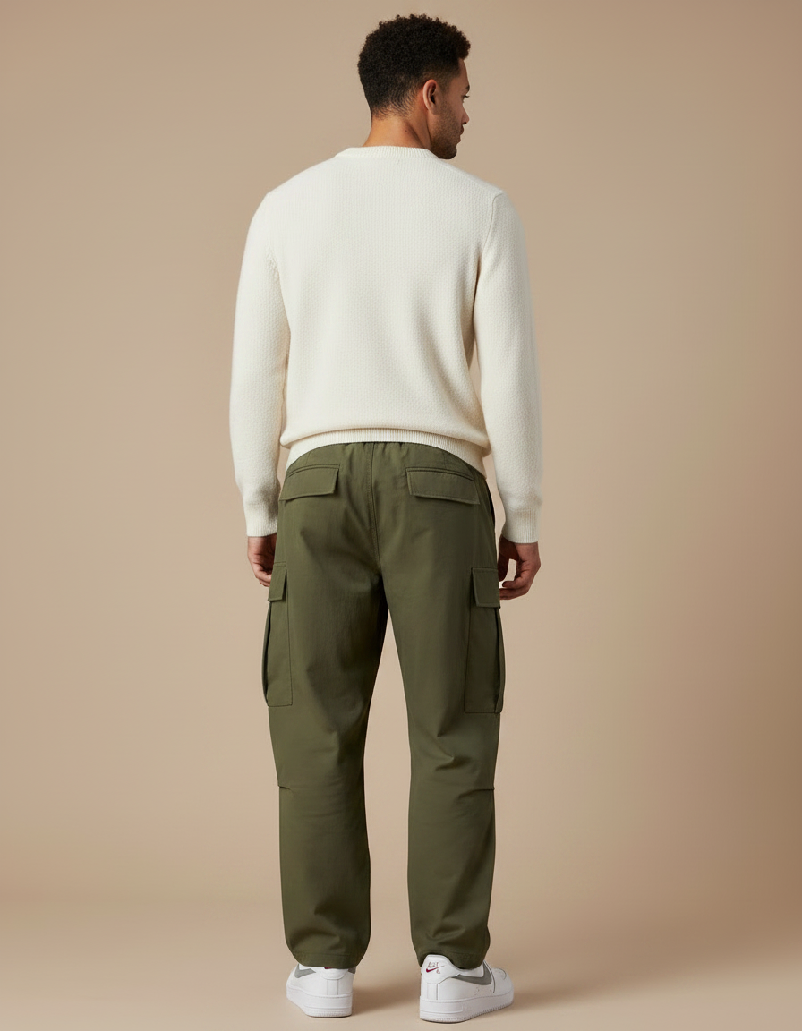 Pantalon Parachute Kaki Homme - Polyester - vue 2