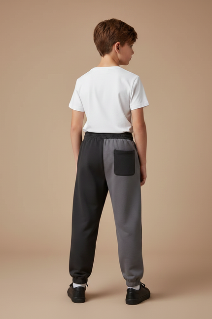 Pantalon Parachute Bicolore Molleton Ample Enfant Sport - Multicolore - vue 2