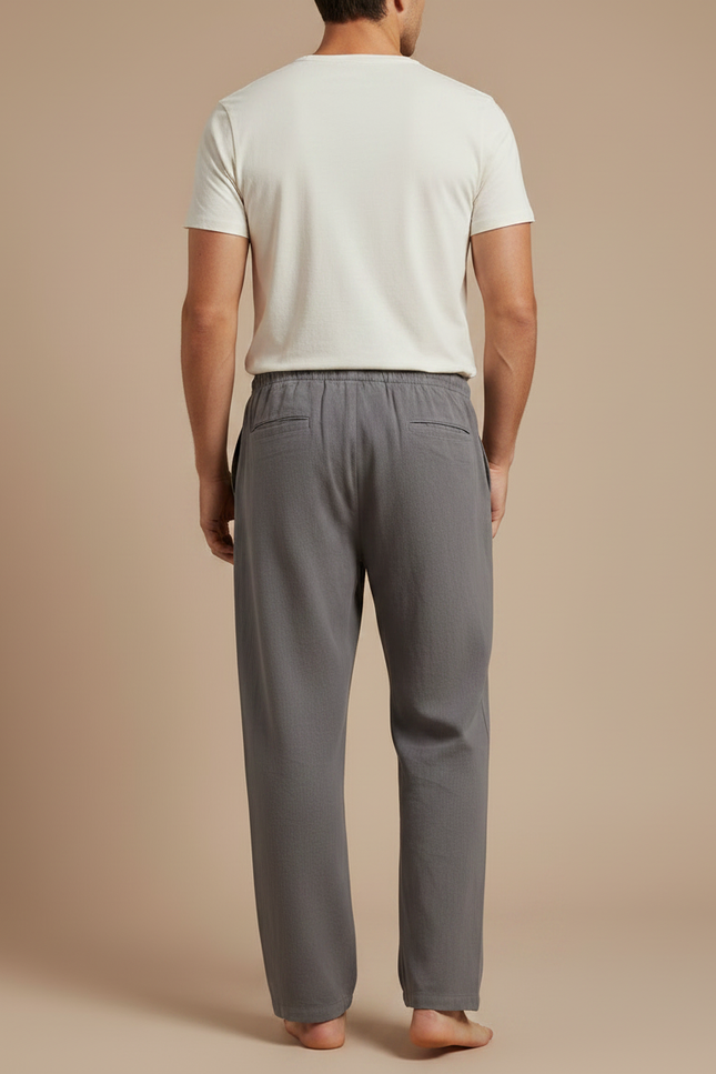 Pantalon Parachute Homme Gris Large Léger - Lin - vue 2