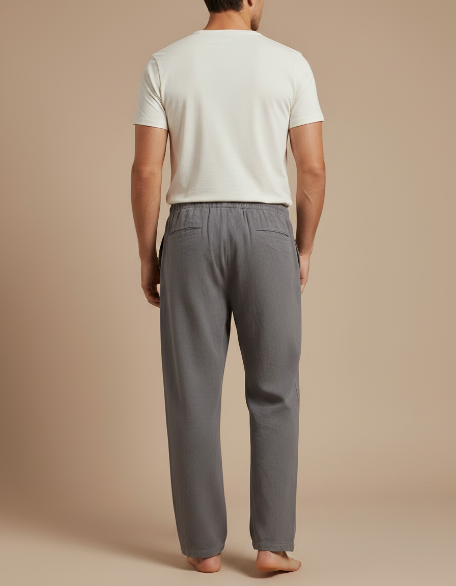 Pantalon Parachute Homme Gris Large Léger - Lin - vue 2