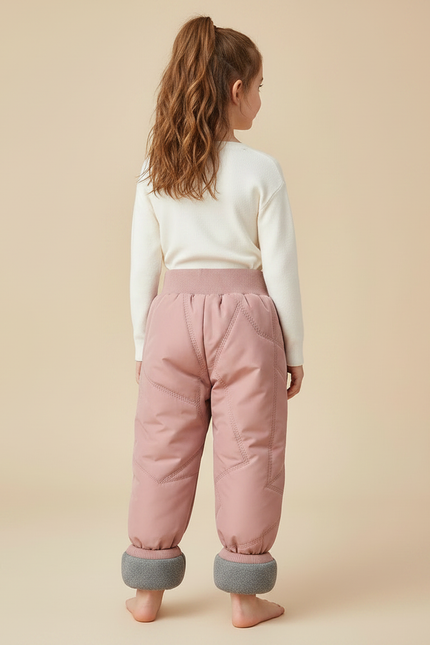 Pantalon Parachute Rose Matelassé Étoiles Enfant Doublé Chaud - Polyester - vue 2