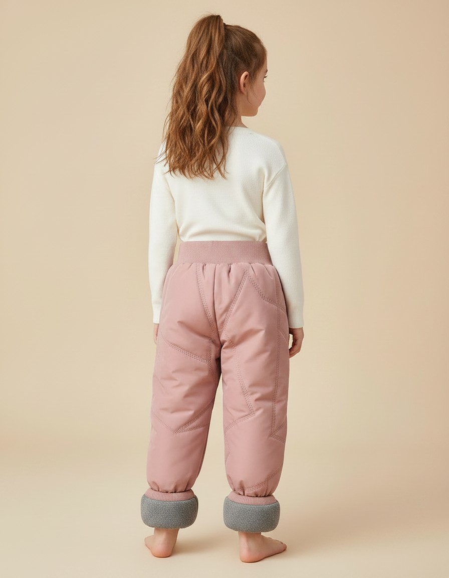 Pantalon Parachute Rose Matelassé Étoiles Enfant Doublé Chaud - Polyester - vue 2