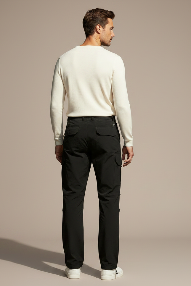 Pantalon Parachute Noir Cargo Multipoches Décontracté Homme - Polyester - vue 2