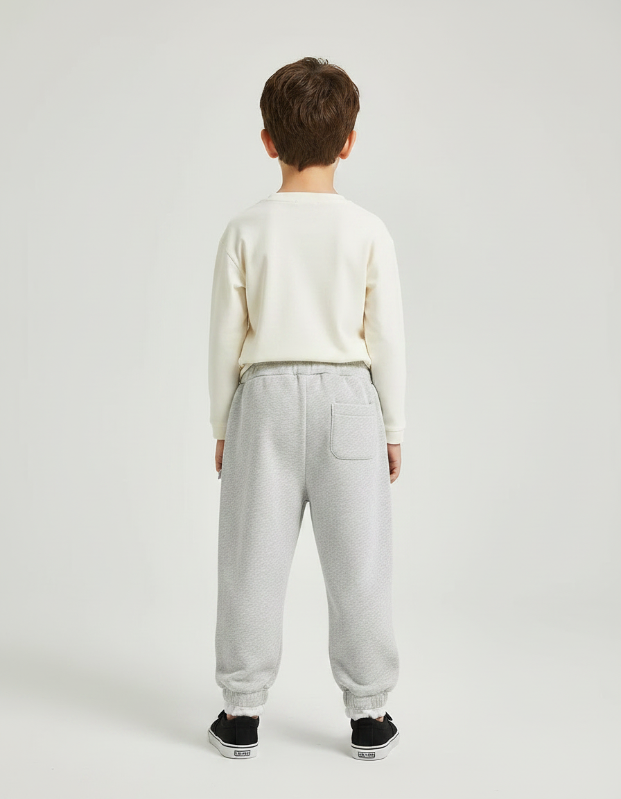 Pantalon Parachute Gris Ample Molleton Brodé Enfant - vue 2