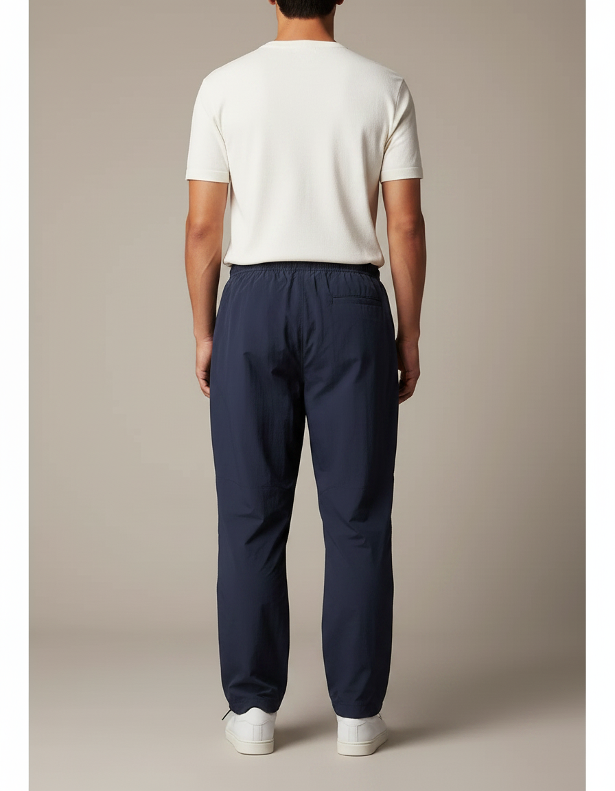 Pantalon Parachute Bleu Marine Ample Homme Sport - Polyester - vue 2