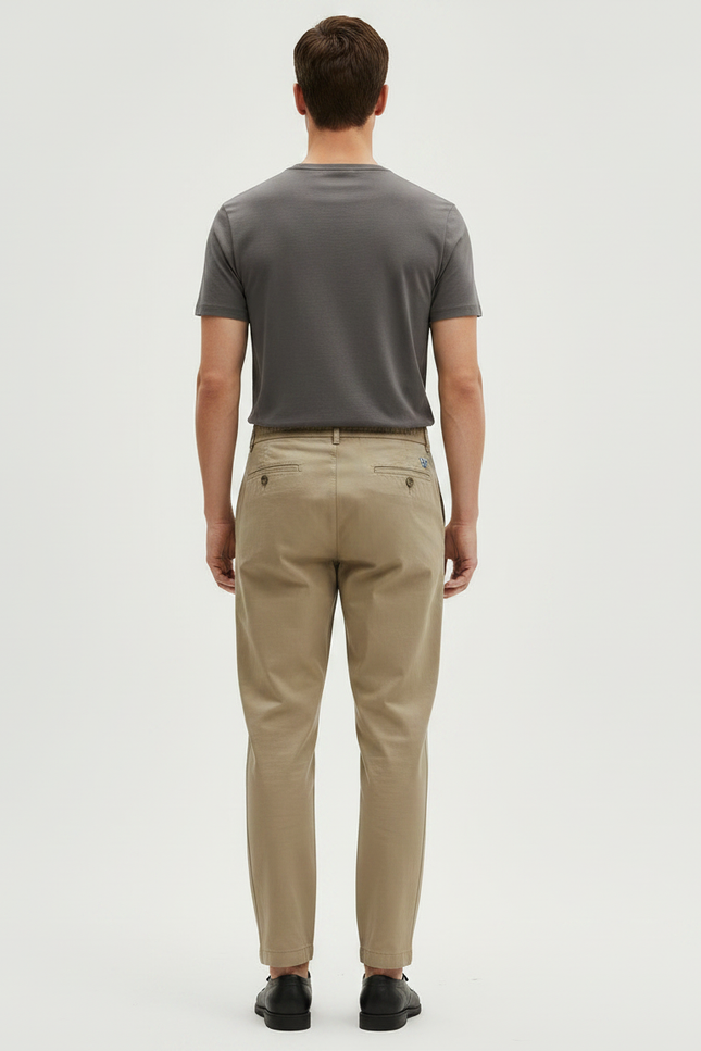 Pantalon Parachute Homme Kaki Taille Elastique - Gabardine - vue 2