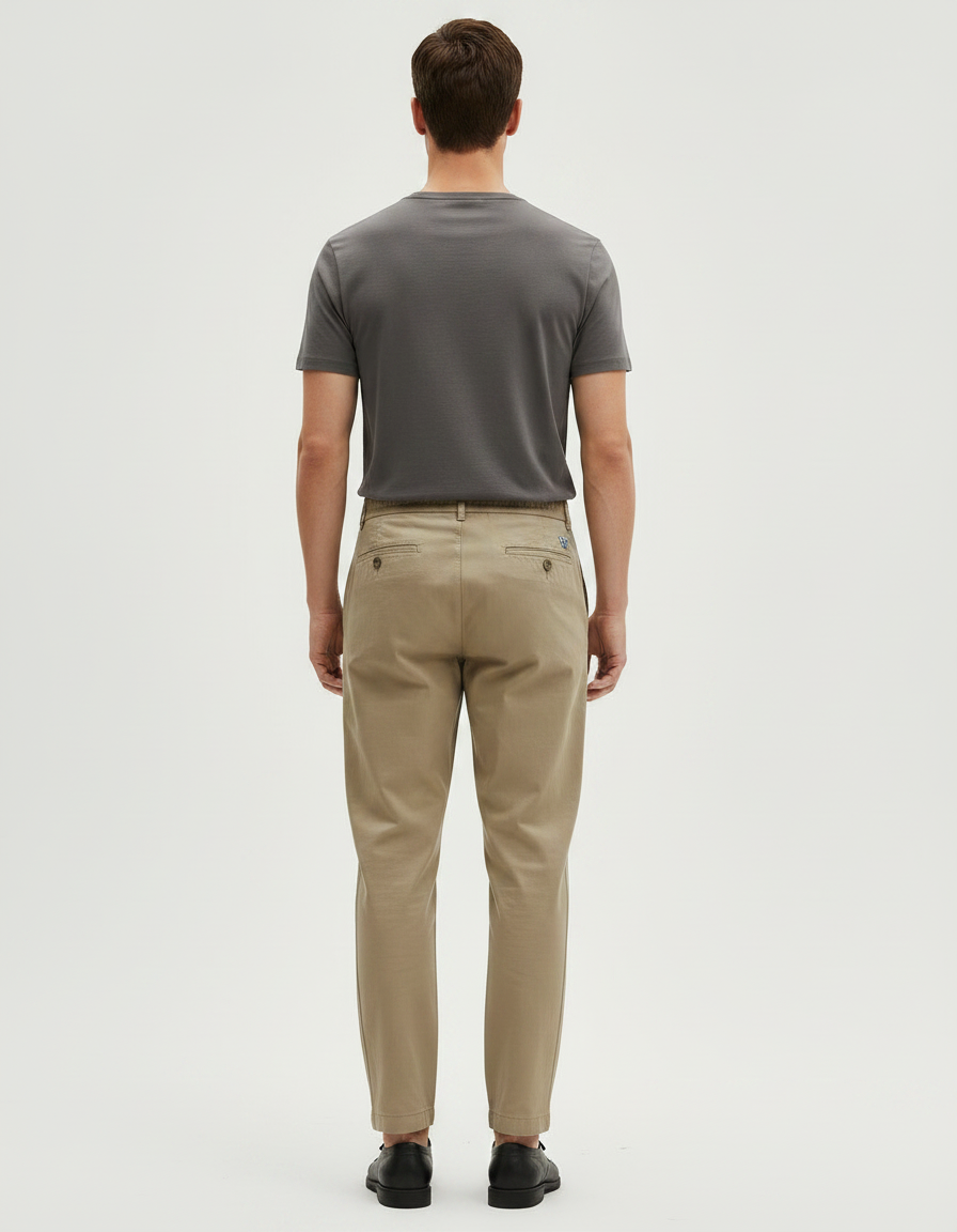 Pantalon Parachute Homme Kaki Taille Elastique - Gabardine - vue 2