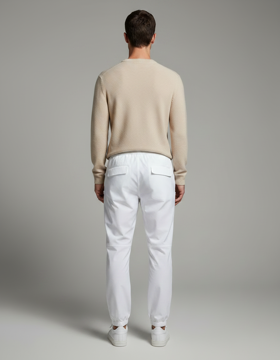 Pantalon Parachute Blanc Respirant Slim Fit Décontracté Homme - Polyester - vue 2