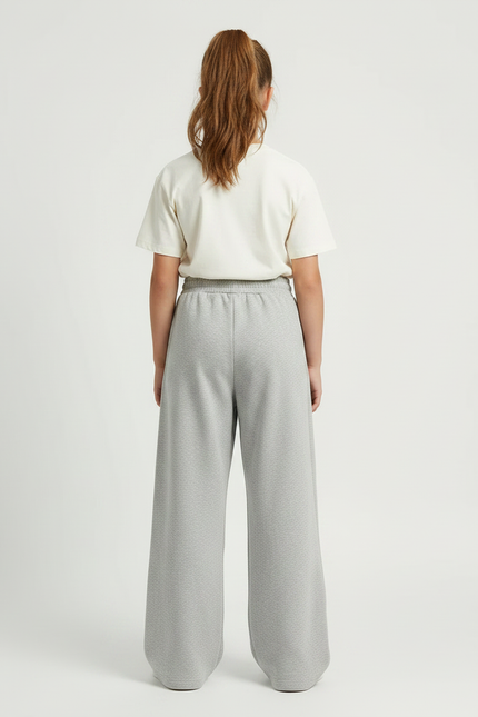 Pantalon Parachute Gris Ample Molletonné Décontracté Enfant - vue 2