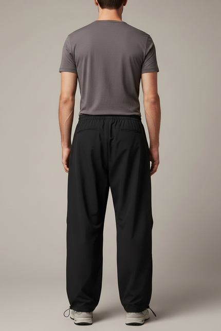 Pantalon Parachute Noir Ample Cargo Homme Sport - Polyester - vue 2