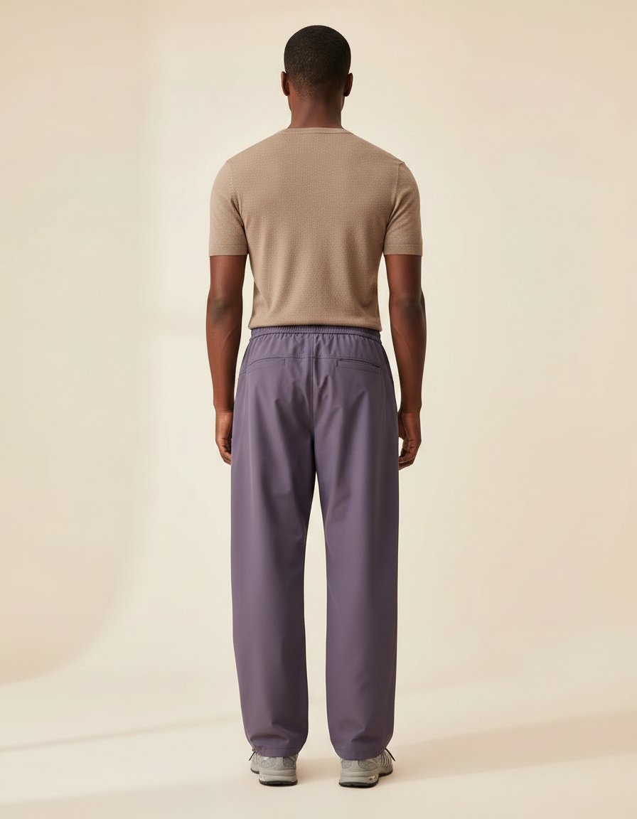 Pantalon Parachute Violet Ample Imperméable Sport Unisexe - Polyester - vue 2