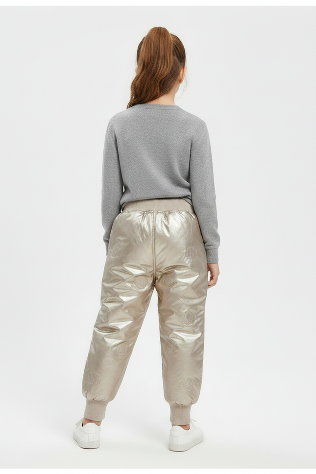 Pantalon Parachute Doré Matelassé Imprimé Enfant Fille - Polyester - vue 2