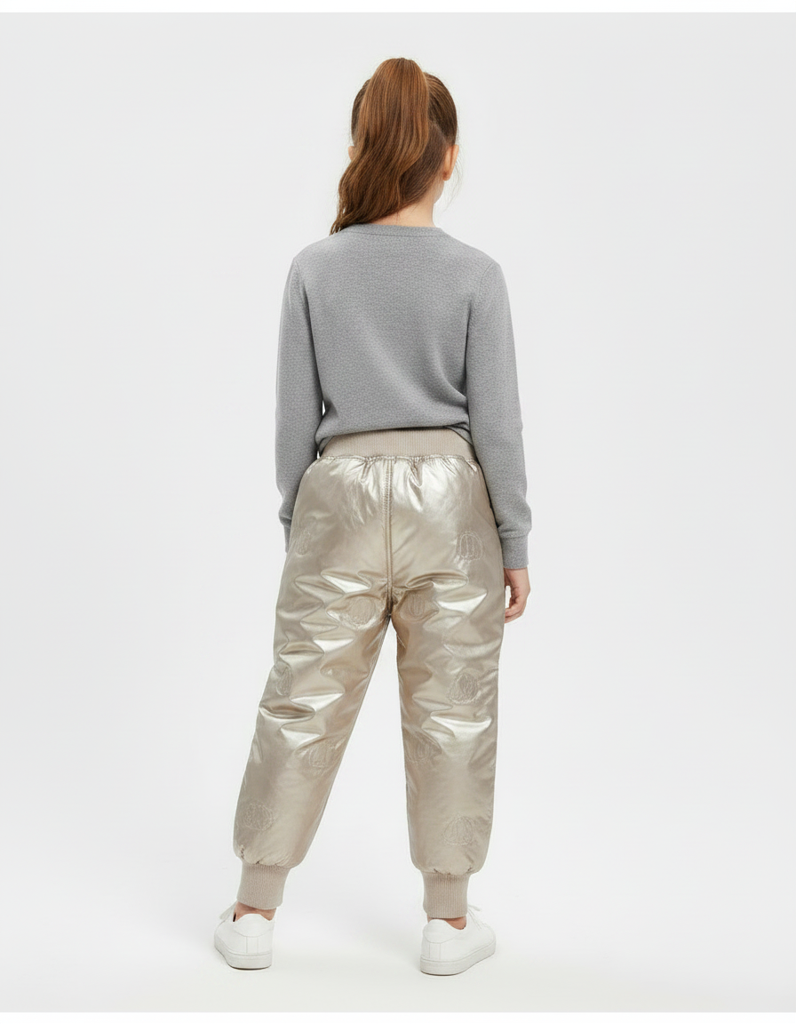 Pantalon Parachute Doré Matelassé Imprimé Enfant Fille - Polyester - vue 2