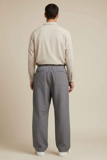 Pantalon Parachute Gris - Polyester - vue 2