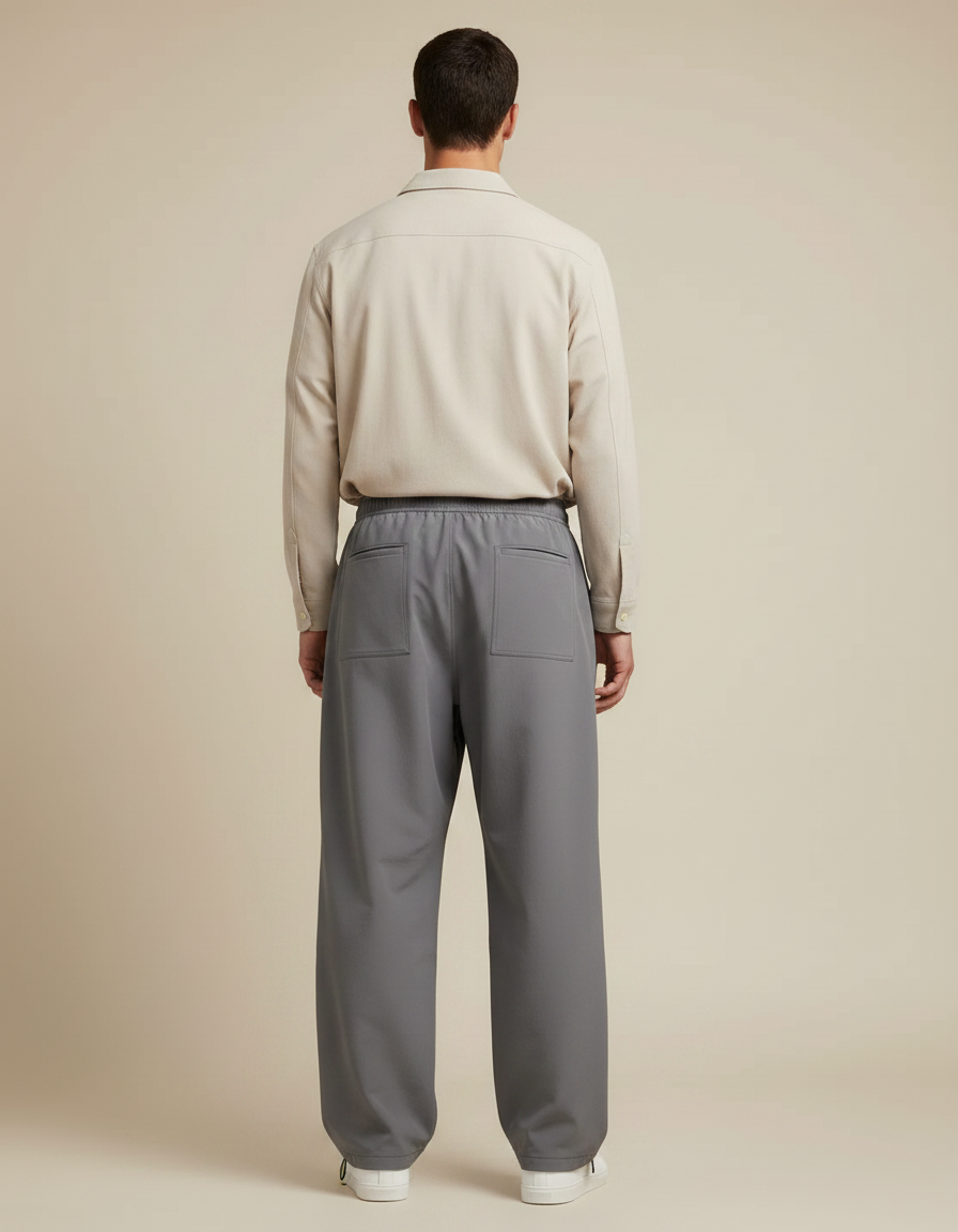 Pantalon Parachute Gris - Polyester - vue 2