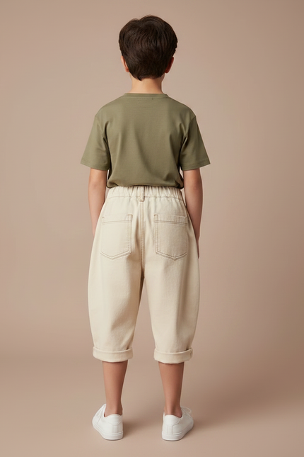 Pantalon Parachute Garçon Beige Baggy - Jean - vue 2