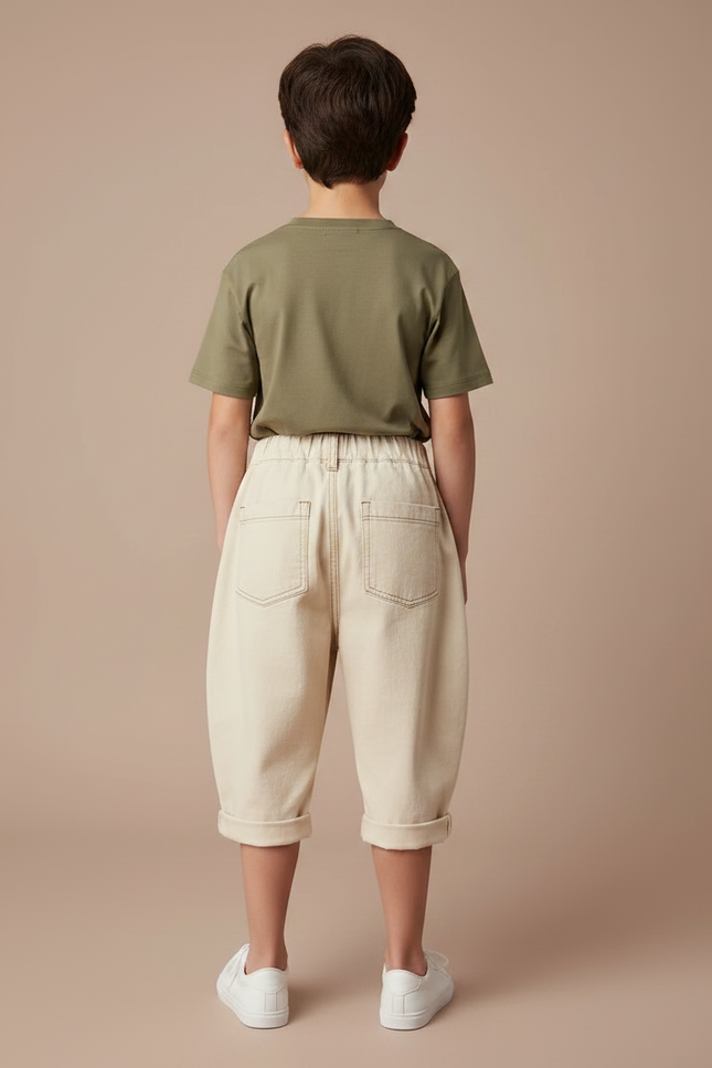 Pantalon Parachute Garçon Beige Baggy - Jean - vue 2