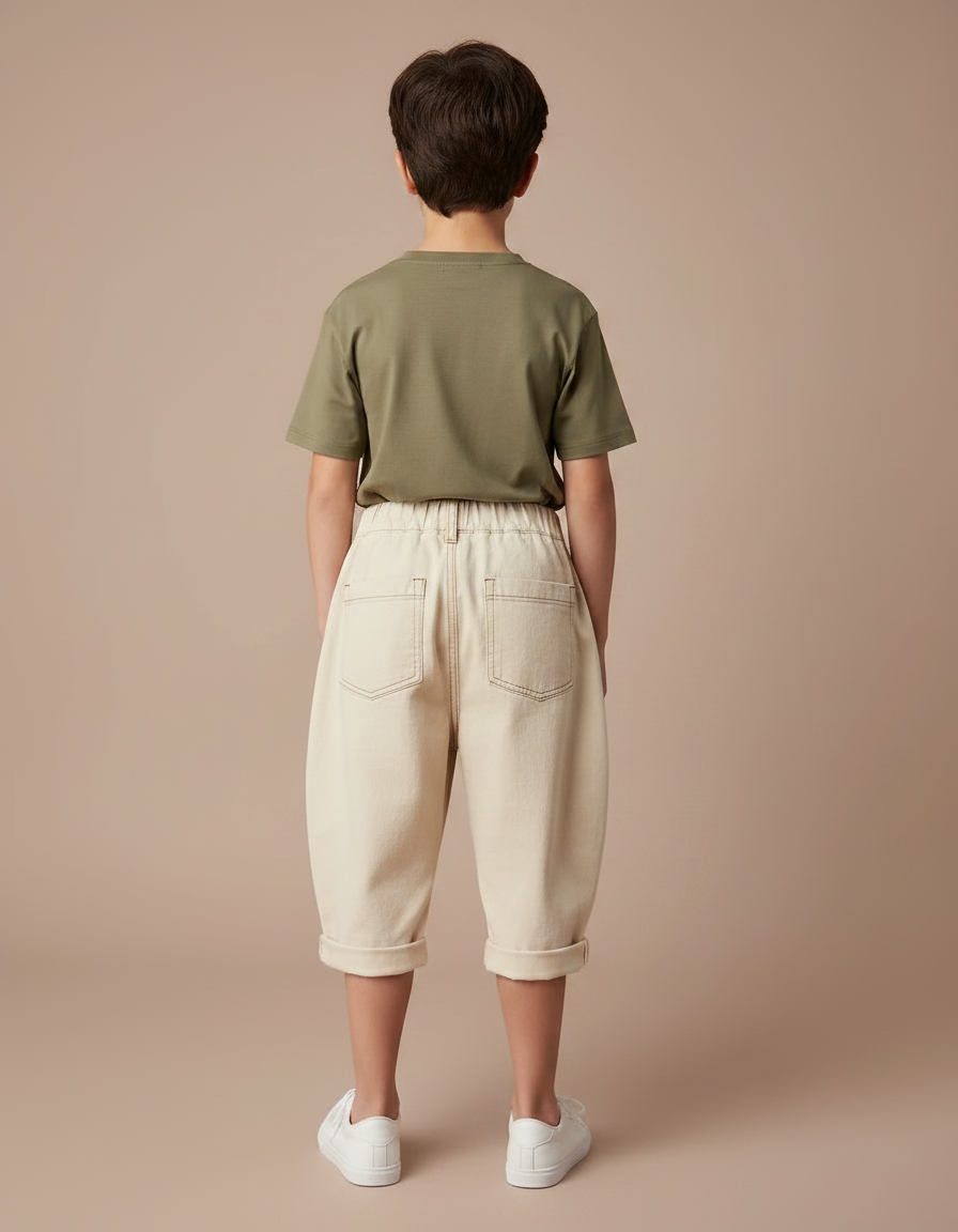 Pantalon Parachute Garçon Beige Baggy - Jean - vue 2