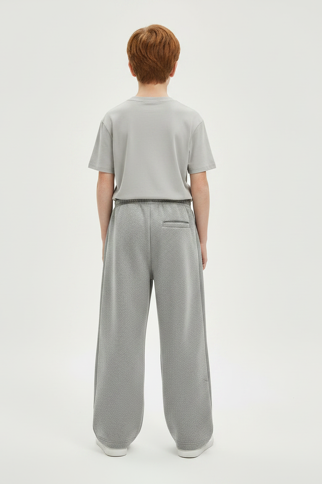 Pantalon Parachute Gris Ample Molletonné Sport Enfant - vue 2