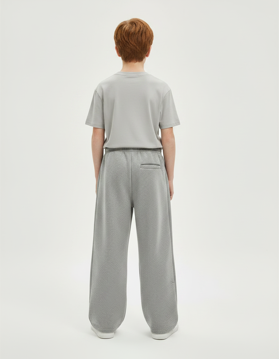 Pantalon Parachute Gris Ample Molletonné Sport Enfant - vue 2