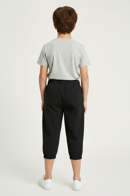 Pantalon Parachute Noir Cordon Décontracté Garçon - Polyester - vue 2