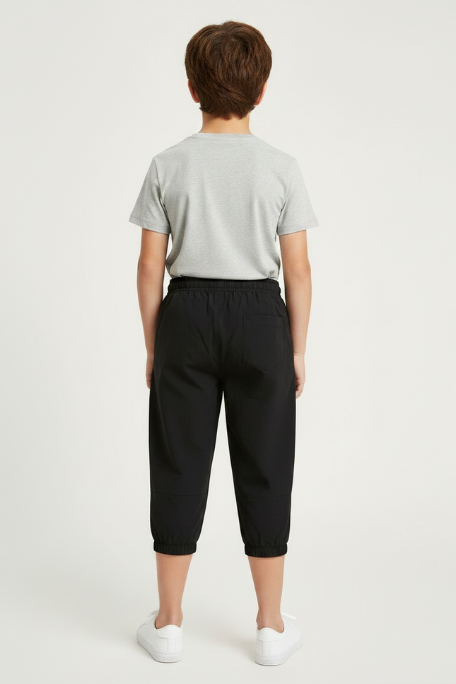 Pantalon Parachute Noir Cordon Décontracté Garçon - Polyester - vue 2