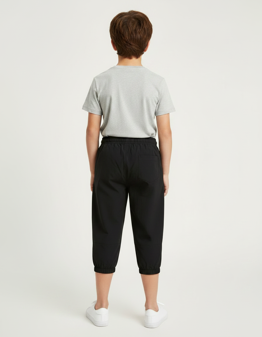 Pantalon Parachute Noir Cordon Décontracté Garçon - Polyester - vue 2