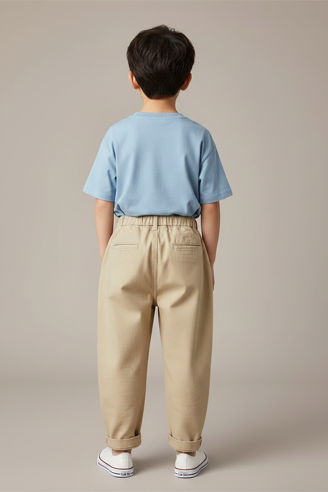 Pantalon Parachute Beige Cargo Ample Décontracté Enfant - Coton - vue 2