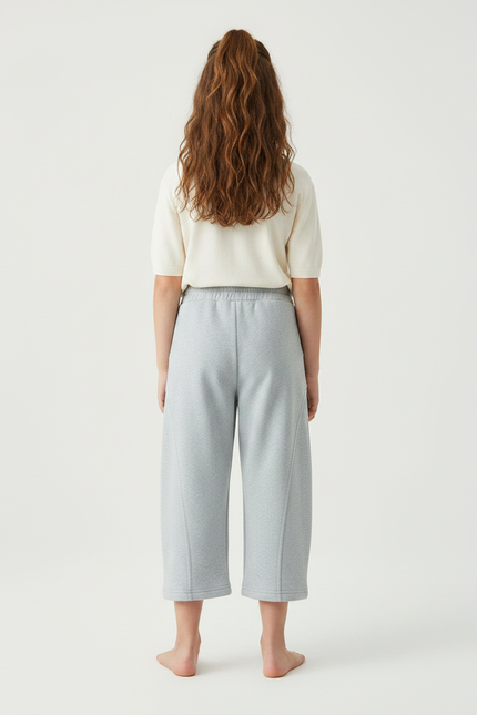 Pantalon Parachute Gris Ample Coton Enfant Confort - Molleton - vue 2