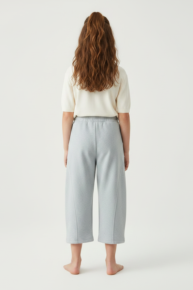 Pantalon Parachute Gris Ample Coton Enfant Confort - Molleton - vue 2