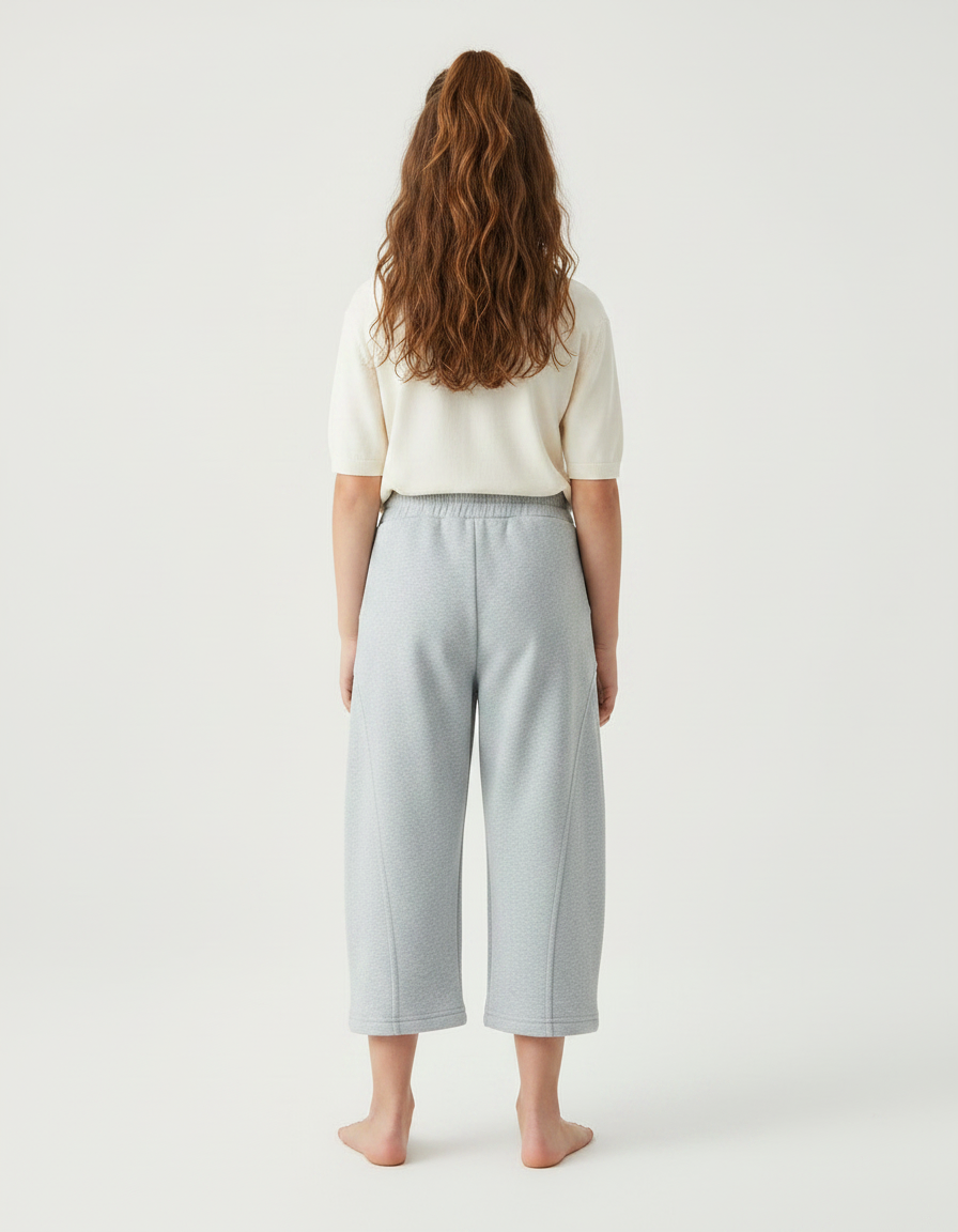 Pantalon Parachute Gris Ample Coton Enfant Confort - Molleton - vue 2