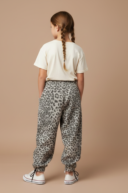 Pantalon Parachute Léopard Molleton Ample Fille Hiver - Imprimé - vue 2